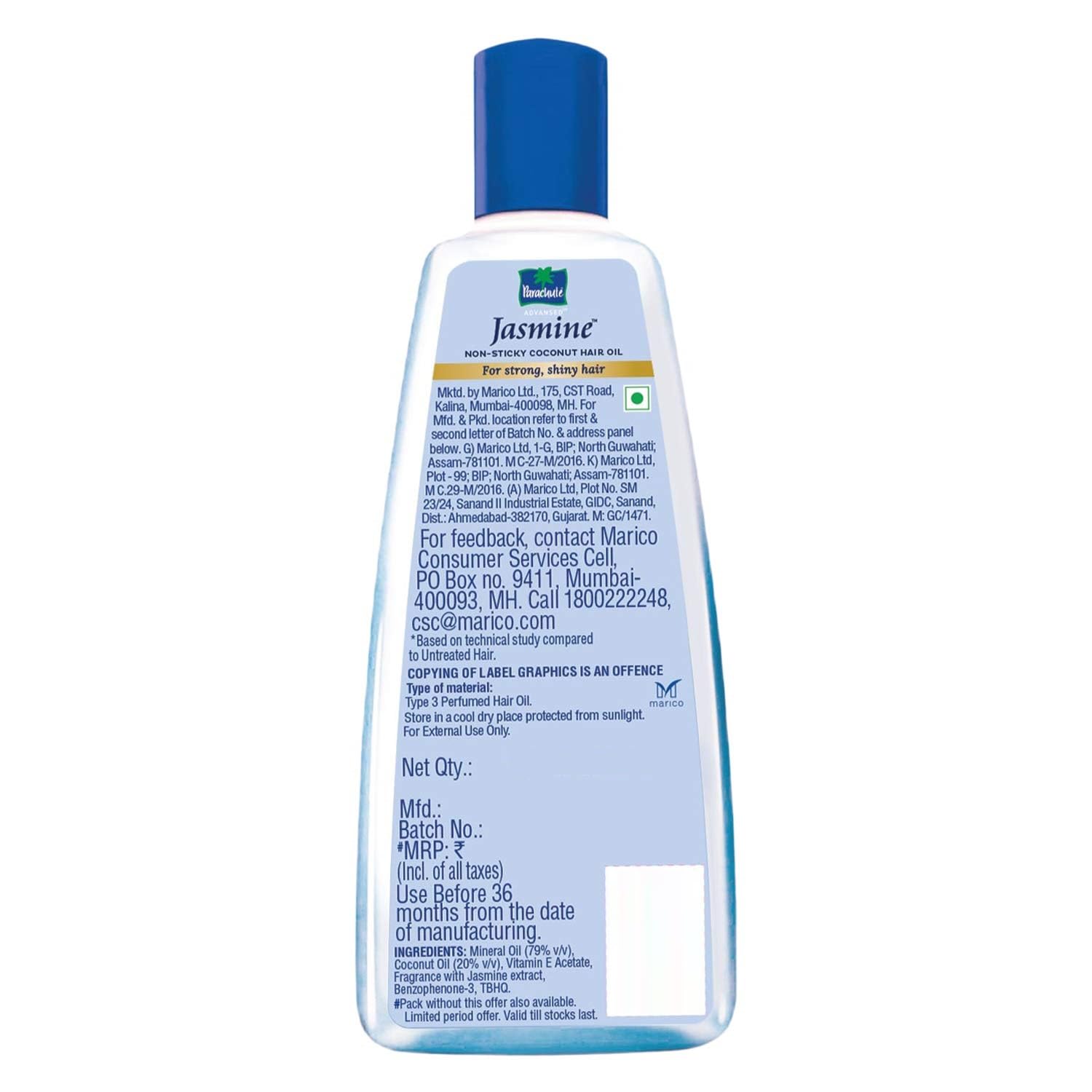 PARACHUTE JASMINE HAIR OIL 200ML - Image 2