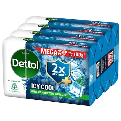 DETTOL ICY COOL SOAP 4PCS PACK 400G - Image 4