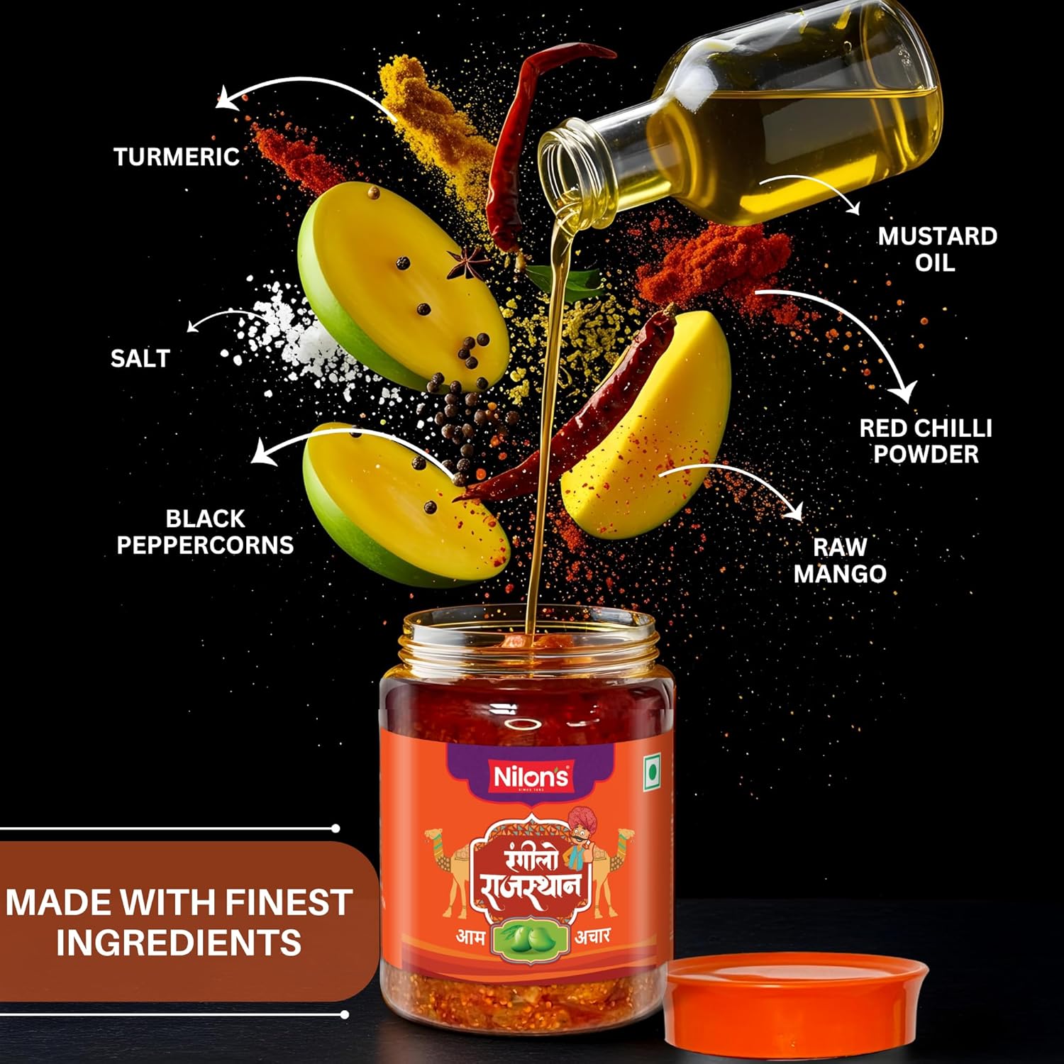 NILONS RAGILO RAJASTHAN MANGO PICKLE 500G - Image 3